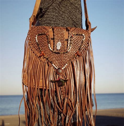 Brown Leather Crossbody Purse With Fringe | semashow.com