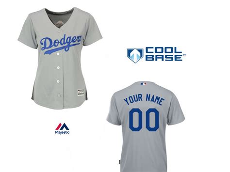 LA Dodgers womens personalized road grey jersey