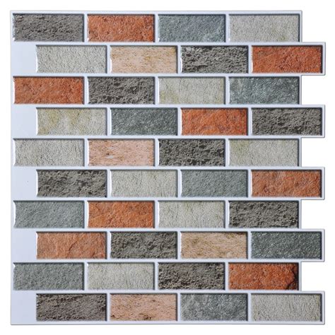 12''x12'' Peal and Stick Tiles Kitchen Backsplash 10 Pieces Adhesive ...