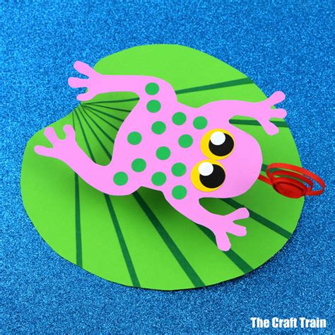 Frog on a Lily Pad paper craft - The Craft Train