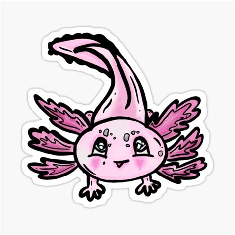 "Pink Axolotl Full Body" Sticker for Sale by BioLushGraphics | Redbubble