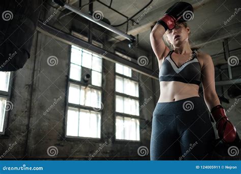 Female Boxer Preparing for Training in Boxing Club Stock Image - Image of attractive, impact ...