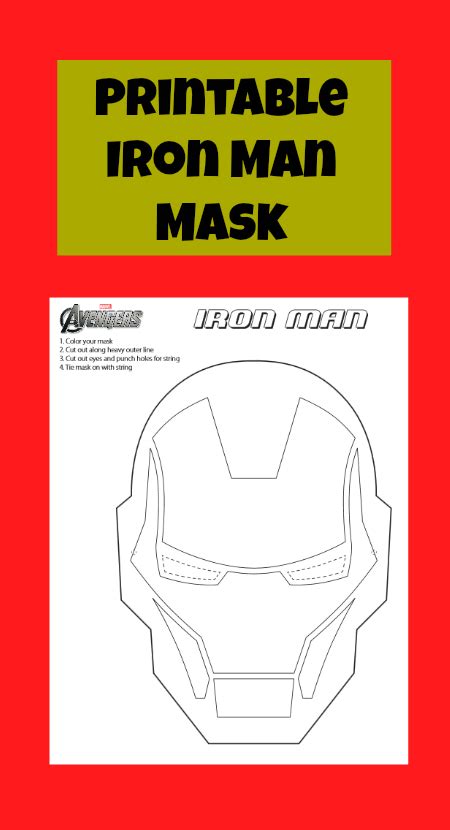 Printable Iron Man Mask to Color #IronMan3Event - Jinxy Kids