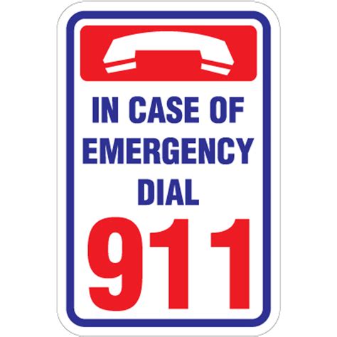 Emergency Dial 911 Sign - 12" x 18" - Signquick