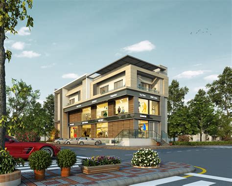 Facade Design for Commercial Building in Jhansi, UP | SYNERGY designs | ARCHITECTURE | INTERIOR ...