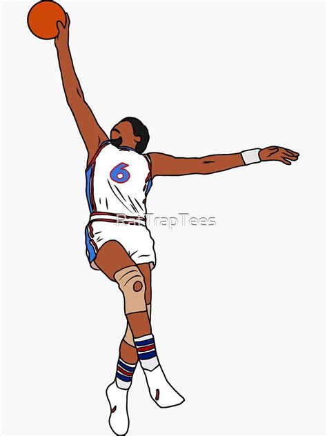 "Julius Erving Dunk" Sticker by RatTrapTees | Redbubble