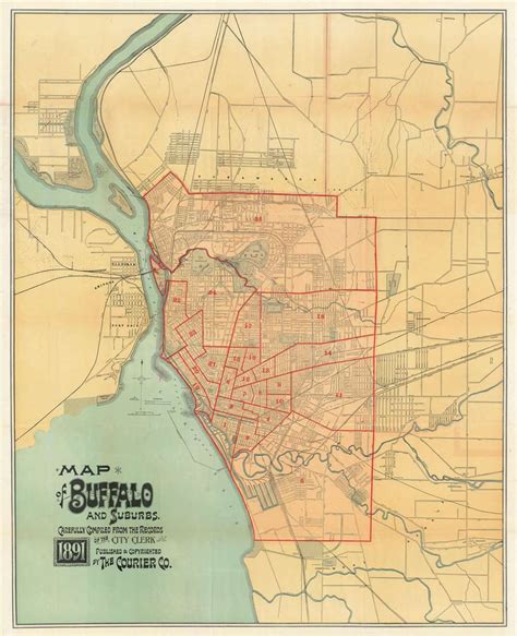 Map of Buffalo and Suburbs. Carefully Compiled from the Records of the ...