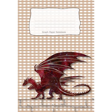 Graph Paper Notebook Red Galaxy Dragon Cover - Eclectic Dreamcatcher