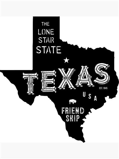 "Texas State Shape & Motto & Nickname" Poster for Sale by Chocodole | Redbubble