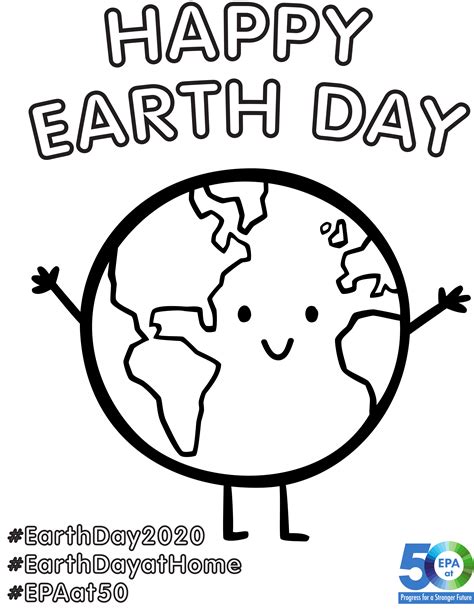 Happy Earth Earth Day Coloring Page For Kids Coloring