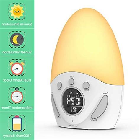 Kids Wake-up Light Alarm Clock, Nursery Bedside Lamp,