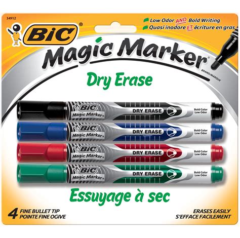 BIC GELIPP41 Magic Marker Pocket Dry Erase 4 Count