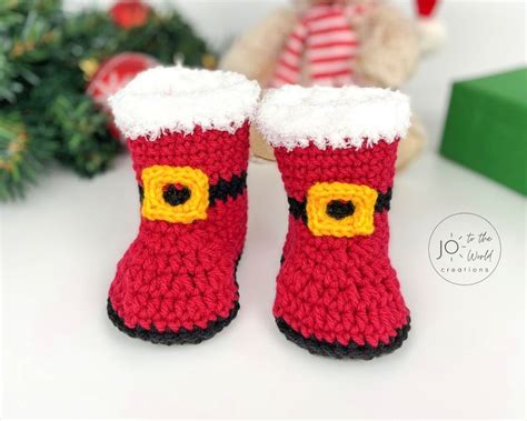 Santa Baby Booties Crochet Pattern » Weave Crochet