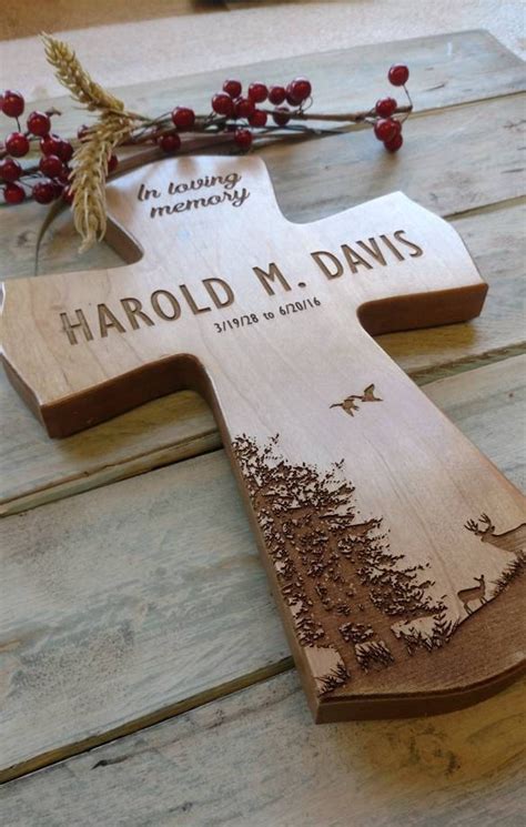 Personalized Memorial Gift wood Memorial Cross Gift for Loss | Etsy