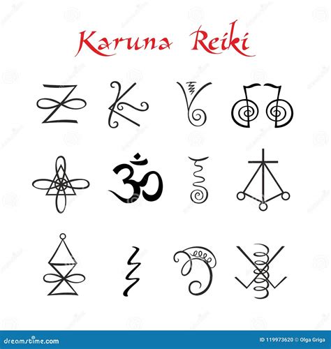 Karuna Reiki. Symbols. Healing Energy. Alternative Medicine. Vector ...