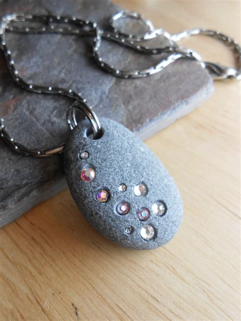 Beach Stone Jewelry Pebble Necklace LUCKY STAR