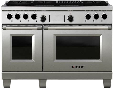 Wolf DF486C 48 Inch Pro-Style Dual-Fuel Range with 6 Dual-Stacked ...