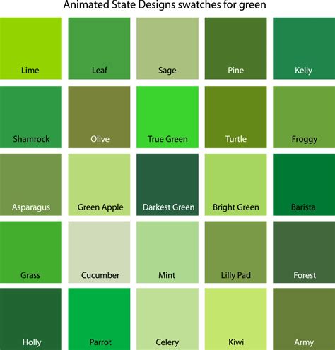 Color Swatches for Cyan, Yellow, Yellow-Green and Green | Palette de couleurs vert, Couleurs de ...