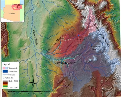 Canyon de Chelly watershed map