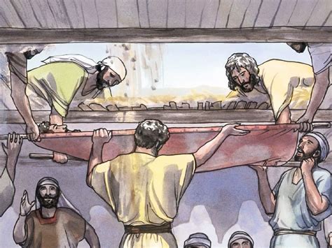 Free visuals: Jesus heals the paralytic let down from the roof | Jesus ...