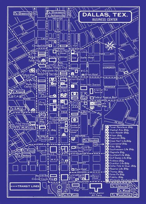 Dallas downtown map - Map of downtown Dallas (Texas - USA)