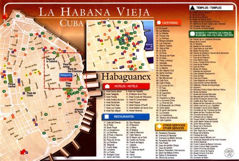 Havana attractions map - Havana sightseeing map (Cuba)