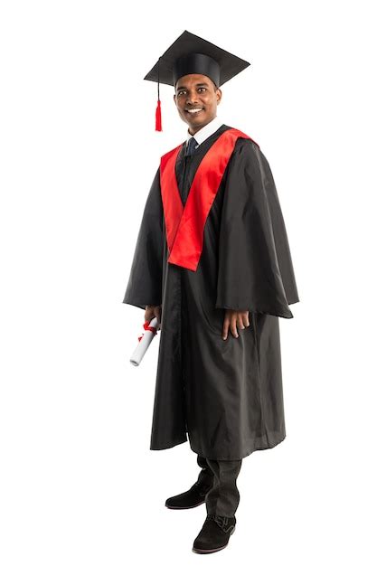 Premium Photo | Male african american graduate in gown and cap