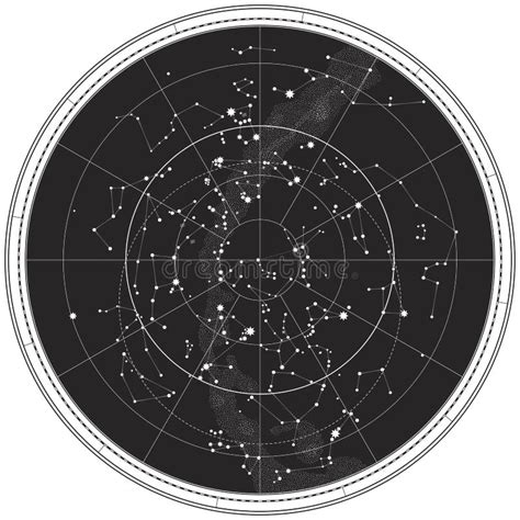 Celestial Map Of The Night Sky Stock Vector - Illustration of orion ...