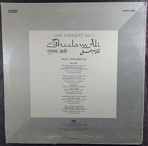 Ghulam Ali - Live Concert Vol 1 (1981) Ghulam Ali Pre-Owned Vinyl, 12" LP Record