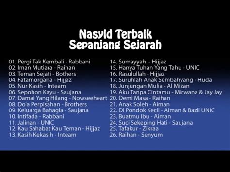 Kumpulan lagu nasyid terbaik - productsgross