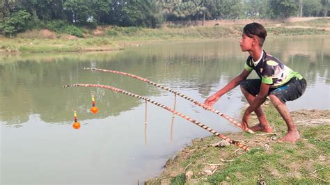 Fishing Video😱 || Traditional boy fishing in the village canal will ...