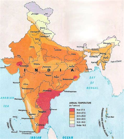 Average annual temperature of India | Download Scientific Diagram