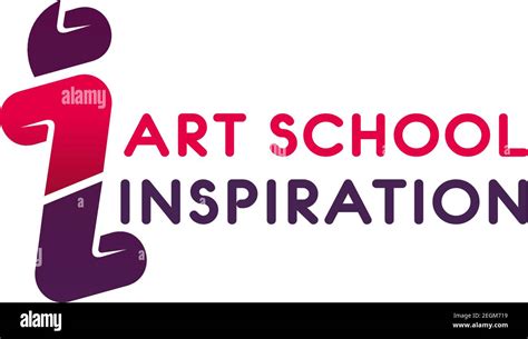 Vector logo in red colors for art school. Logo design concept for ...