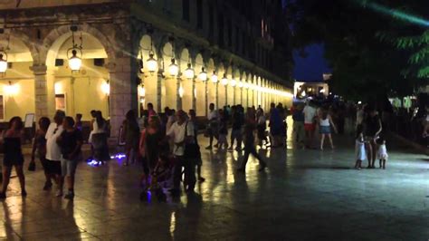 Corfu Town by night - the elegant Spianada - YouTube