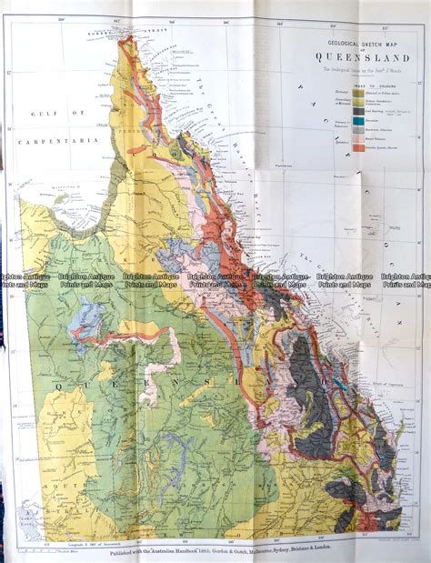 Antique Map 9-823 Queensland Mineral Map c.1884 - Brighton Antique ...