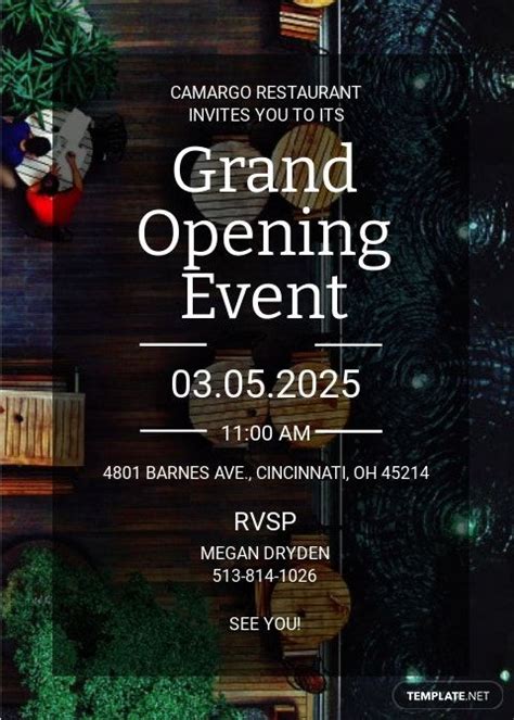 Free Restaurant Grand Opening Invitation Template | Template.net ...