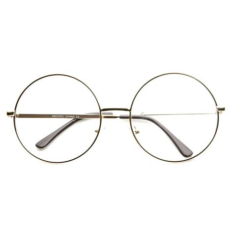 Large Oversized Metal Frame Clear Lens Round Circle Eye Glasses ...