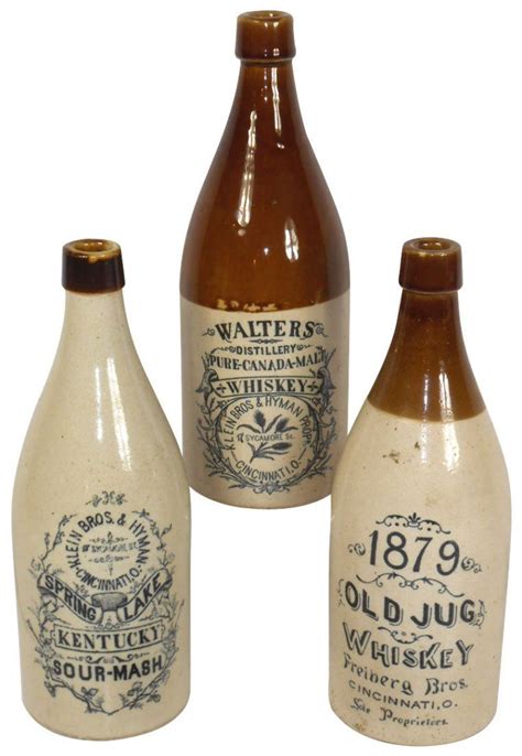 Advertising Stoneware Whiskey Bottles (3), 1879 Old Jug in 2024 | Glass ...