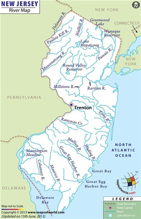 New Jersey Rivers Map, Rivers in New Jersey