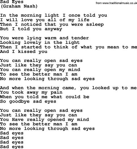 Sad Eyes, by The Byrds - lyrics with pdf