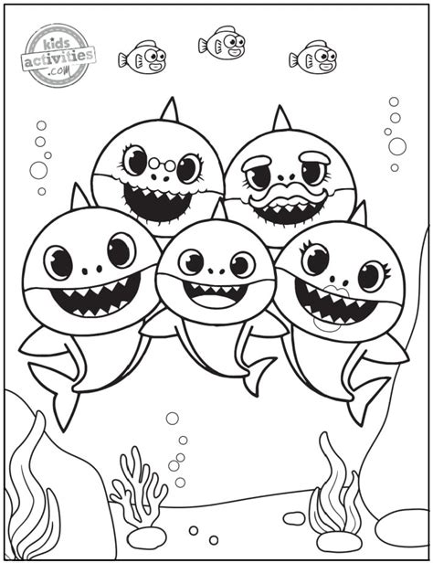 Baby Shark And Mommy Shark Coloring Page Printable | Images and Photos ...