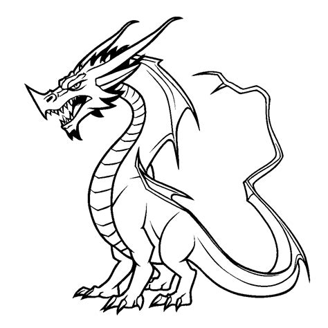 Fierce gaze dragon coloring page Lulu Pages