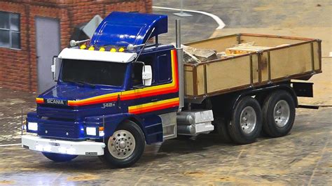 SCANIA 142H RC MODEL TRUCK AT WORK SCALE 1:14 / Fair Leipzig Germany ...