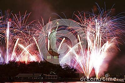 Statue Of Liberty With Fireworks Royalty Free Stock Photography - Image ...