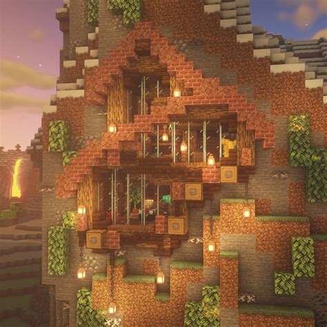 SpiderBoy // Minecraft Builder on Instagram: “Wonderful cliffside house!! I love the cozy ...