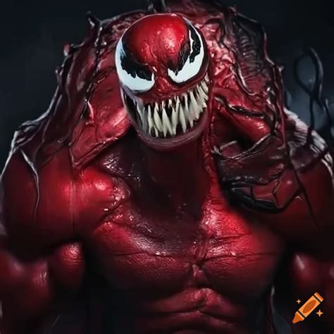 Venom in red from marvel on Craiyon
