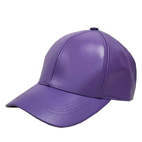 Purple Leather Baseball Cap - Winner Caps MFG. Company