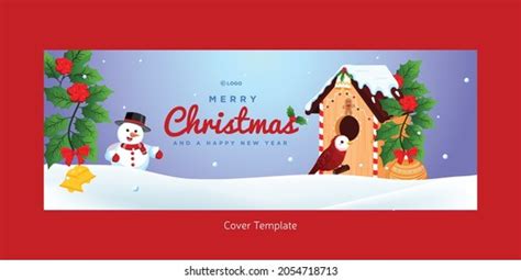 Cover Page Merry Christmas Template Design Stock Vector (Royalty Free) 2054718713 | Shutterstock