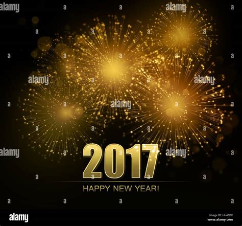 Vector Holiday Fireworks Background. Happy New Year 2017 Stock Vector ...