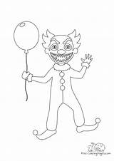 Coloring Page Scary clown  Free Pages sketch template